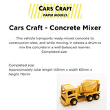 Cars Craft - Concrete Mixer Truck CC-K5 - OUT OF STOCK: ETA Late Jan