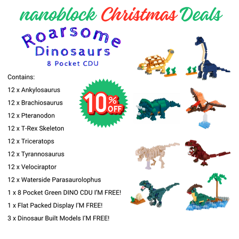 Christmas Deals - Dinosaurs 8 Pocket CDU Pack @ 10% OFF!